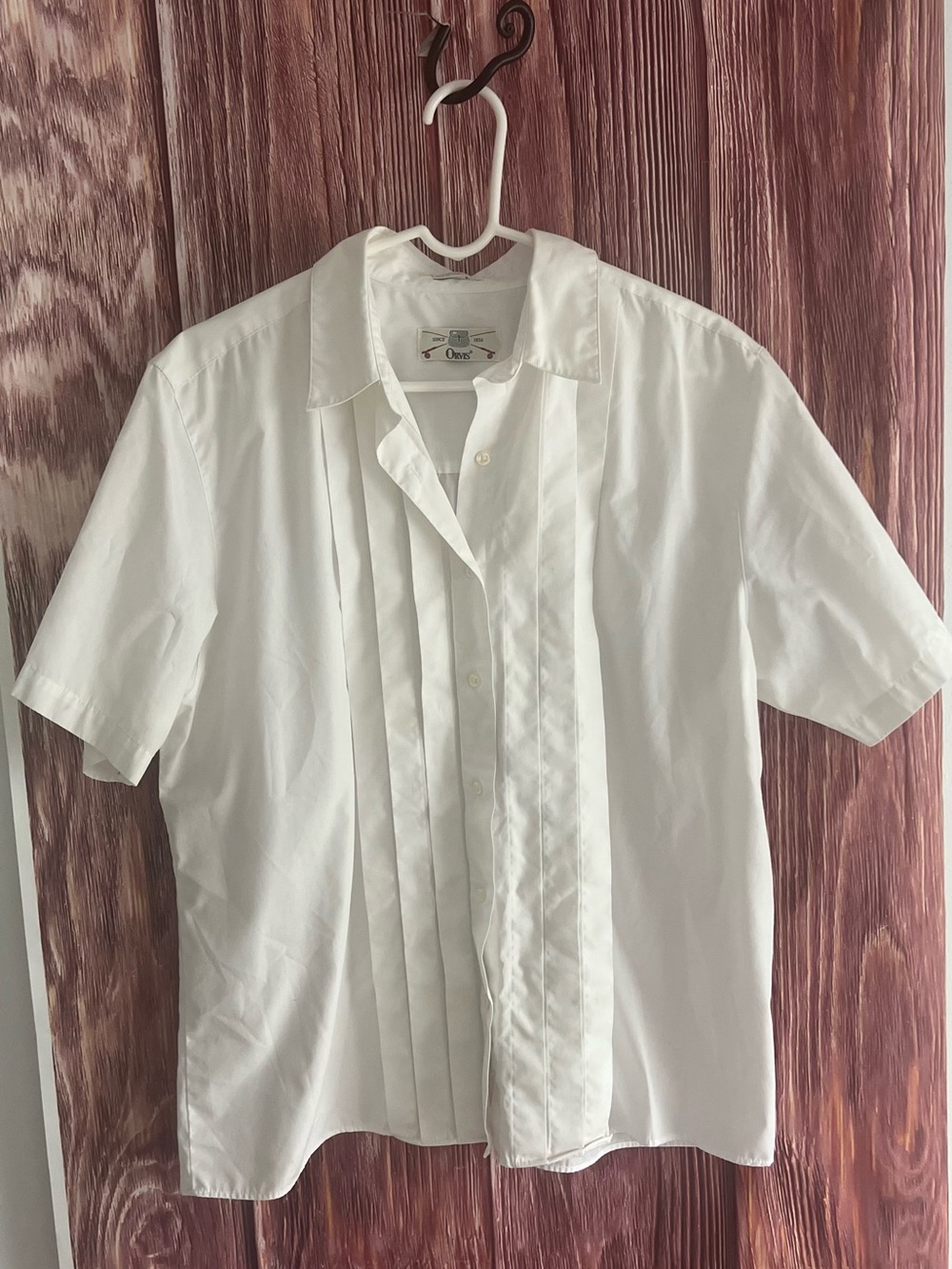 Women’s Orvis  White Short-Sleeve Pleated Front Shirt